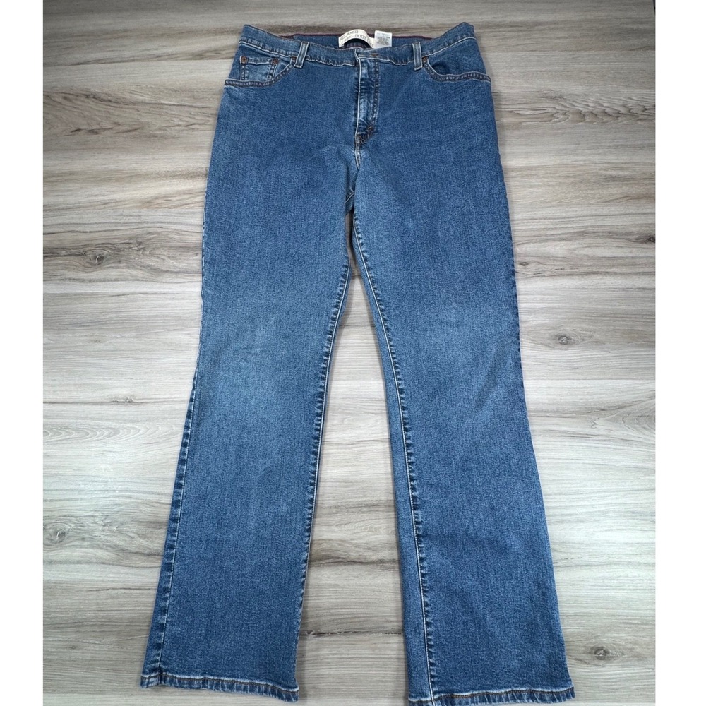 VTG Levis 550 Relaxed Bootcut Jeans Womens 14L Medium Wash Blue Stretch Denim